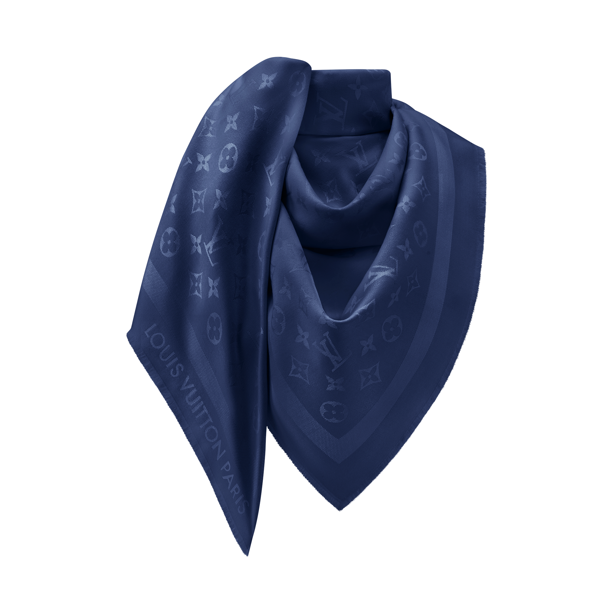 Monogram Blanket Shawl - Oversized Square Black Scarf | LOUIS